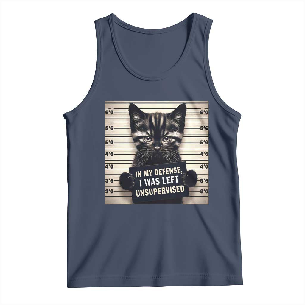 Funny Bad Cat Attitude Tank Top In My Defense I Was Left Unsupervised