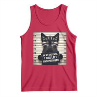 Funny Bad Cat Attitude Tank Top In My Defense I Was Left Unsupervised