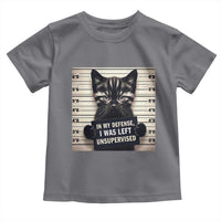 Funny Bad Cat Attitude Toddler T Shirt In My Defense I Was Left Unsupervised