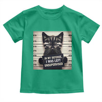Funny Bad Cat Attitude Toddler T Shirt In My Defense I Was Left Unsupervised