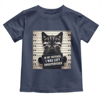 Funny Bad Cat Attitude Toddler T Shirt In My Defense I Was Left Unsupervised