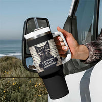 Funny Bad Cat Attitude Tumbler With Handle In My Defense I Was Left Unsupervised