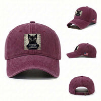 Funny Bad Cat Attitude Washed Cotton Baseball Cap In My Defense I Was Left Unsupervised