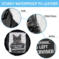 Funny Cat Mugshot Spare Tire Cover In My Defense I Was Left Unsupervised