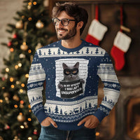 Funny Cat Mugshot Ugly Christmas Sweater In My Defense I Was Left Unsupervised