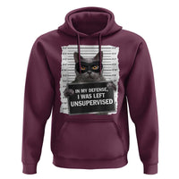 Funny Cat Mugshot Hoodie In My Defense I Was Left Unsupervised
