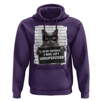 Funny Cat Mugshot Hoodie In My Defense I Was Left Unsupervised