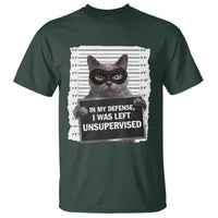 Funny Cat Mugshot T Shirt In My Defense I Was Left Unsupervised