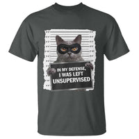 Funny Cat Mugshot T Shirt In My Defense I Was Left Unsupervised