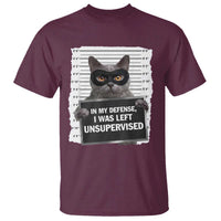 Funny Cat Mugshot T Shirt In My Defense I Was Left Unsupervised