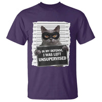 Funny Cat Mugshot T Shirt In My Defense I Was Left Unsupervised