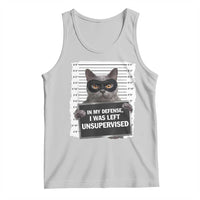 Funny Cat Mugshot Tank Top In My Defense I Was Left Unsupervised