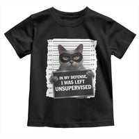 Funny Cat Mugshot Toddler T Shirt In My Defense I Was Left Unsupervised