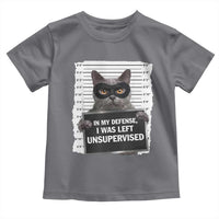 Funny Cat Mugshot Toddler T Shirt In My Defense I Was Left Unsupervised