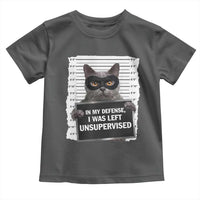 Funny Cat Mugshot Toddler T Shirt In My Defense I Was Left Unsupervised