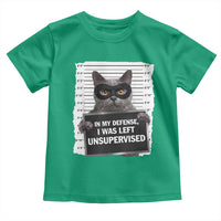 Funny Cat Mugshot Toddler T Shirt In My Defense I Was Left Unsupervised