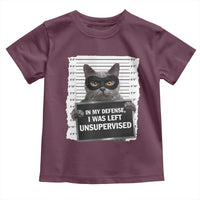 Funny Cat Mugshot Toddler T Shirt In My Defense I Was Left Unsupervised