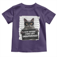 Funny Cat Mugshot Toddler T Shirt In My Defense I Was Left Unsupervised