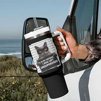 Funny Cat Mugshot Tumbler With Handle In My Defense I Was Left Unsupervised