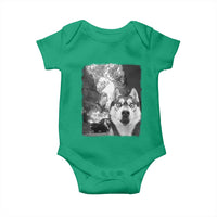 Funny Husky Chaos Baby Onesie Cool Dog Selfie With Burning Car