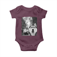 Funny Husky Chaos Baby Onesie Cool Dog Selfie With Burning Car