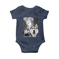 Funny Husky Chaos Baby Onesie Cool Dog Selfie With Burning Car