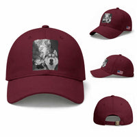 Funny Husky Chaos Baseball Cap Cool Dog Selfie With Burning Car