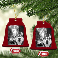 Funny Husky Chaos Ceramic Ornament Cool Dog Selfie With Burning Car