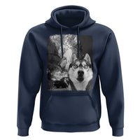 Funny Husky Chaos Hoodie Cool Dog Selfie With Burning Car