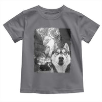 Funny Husky Chaos Toddler T Shirt Cool Dog Selfie With Burning Car
