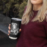 Funny Husky Chaos Tumbler Cup Cool Dog Selfie With Burning Car