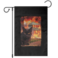 Funny Crazy Cat Selfie Garden Flag Bad Kitty Chaos Humor Graphic