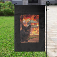 Funny Crazy Cat Selfie Garden Flag Bad Kitty Chaos Humor Graphic