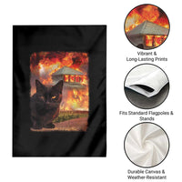 Funny Crazy Cat Selfie Garden Flag Bad Kitty Chaos Humor Graphic