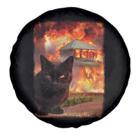 Funny Crazy Cat Selfie Spare Tire Cover Bad Kitty Chaos Humor Graphic