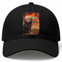 Funny Crazy Cat Selfie Baseball Cap Bad Kitty Chaos Humor Graphic