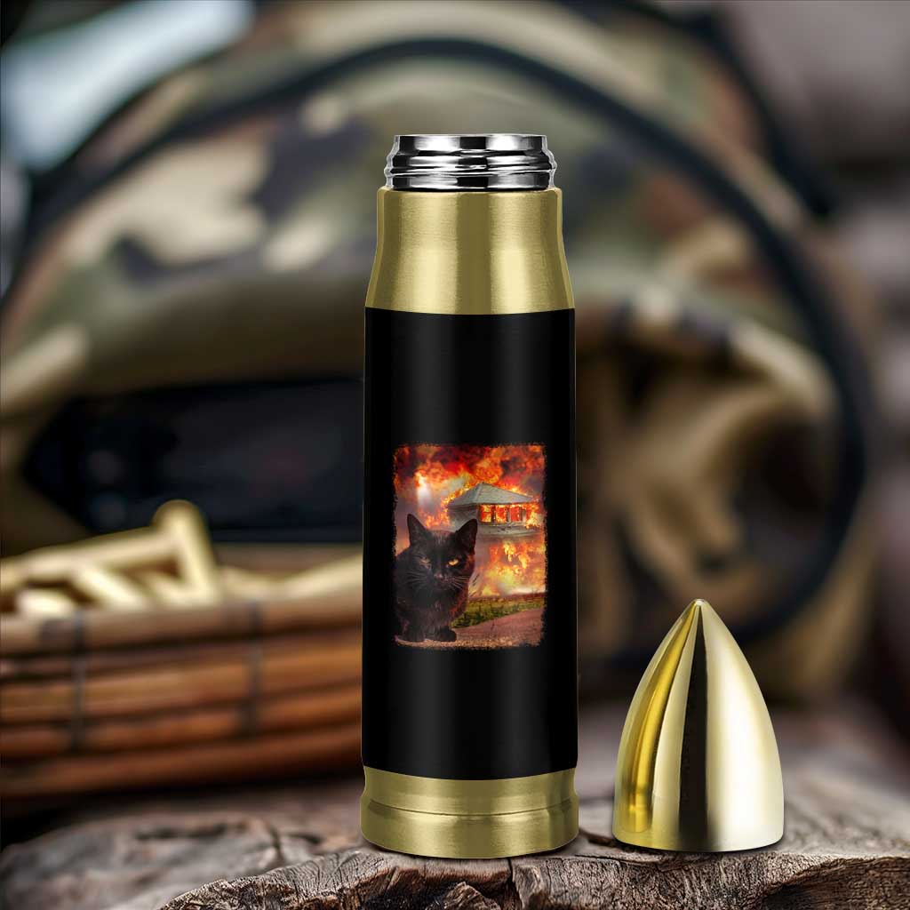 Funny Crazy Cat Selfie Bullet Tumbler Bad Kitty Chaos Humor Graphic