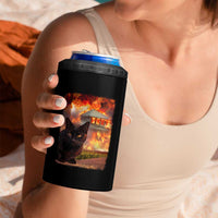 Funny Crazy Cat Selfie 4 in 1 Can Cooler Tumbler Bad Kitty Chaos Humor Graphic