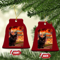 Funny Crazy Cat Selfie Ceramic Ornament Bad Kitty Chaos Humor Graphic