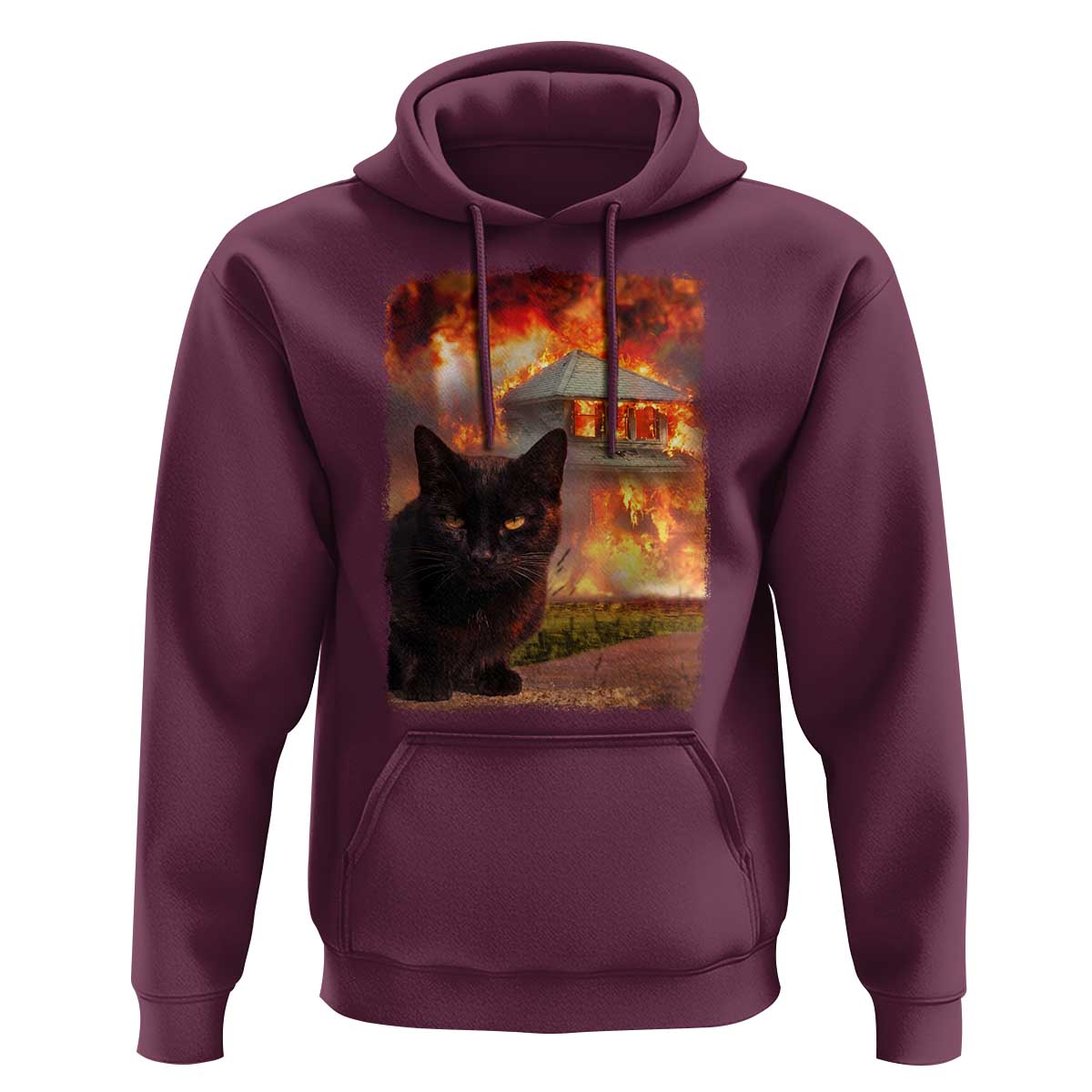 Funny Crazy Cat Selfie Hoodie Bad Kitty Chaos Humor Graphic