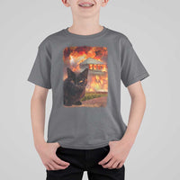Funny Crazy Cat Selfie T Shirt For Kid Bad Kitty Chaos Humor Graphic
