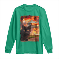 Funny Crazy Cat Selfie Long Sleeve Shirt Bad Kitty Chaos Humor Graphic