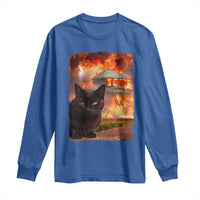 Funny Crazy Cat Selfie Long Sleeve Shirt Bad Kitty Chaos Humor Graphic