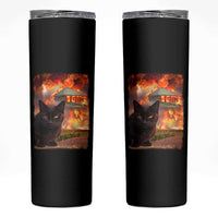 Funny Crazy Cat Selfie Skinny Tumbler Bad Kitty Chaos Humor Graphic