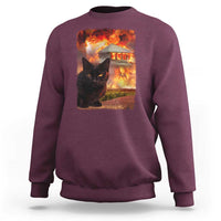 Funny Crazy Cat Selfie Sweatshirt Bad Kitty Chaos Humor Graphic