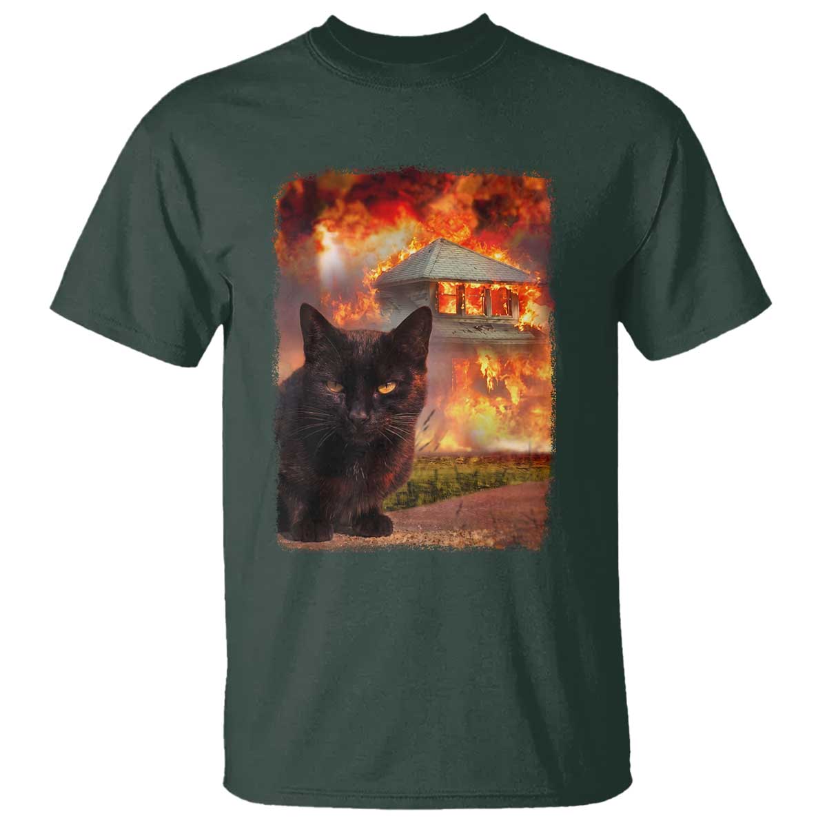 Funny Crazy Cat Selfie T Shirt Bad Kitty Chaos Humor Graphic