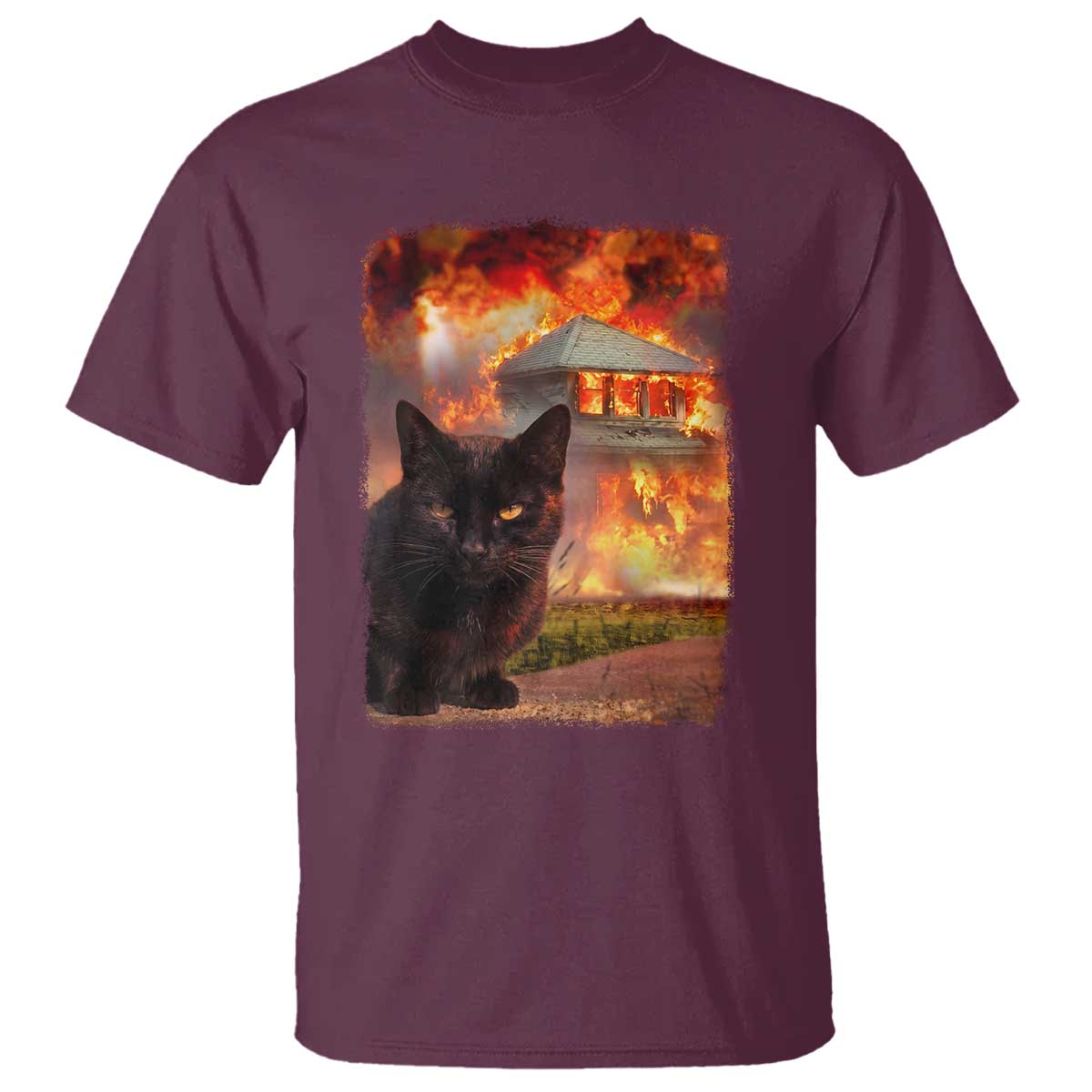 Funny Crazy Cat Selfie T Shirt Bad Kitty Chaos Humor Graphic