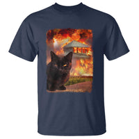 Funny Crazy Cat Selfie T Shirt Bad Kitty Chaos Humor Graphic