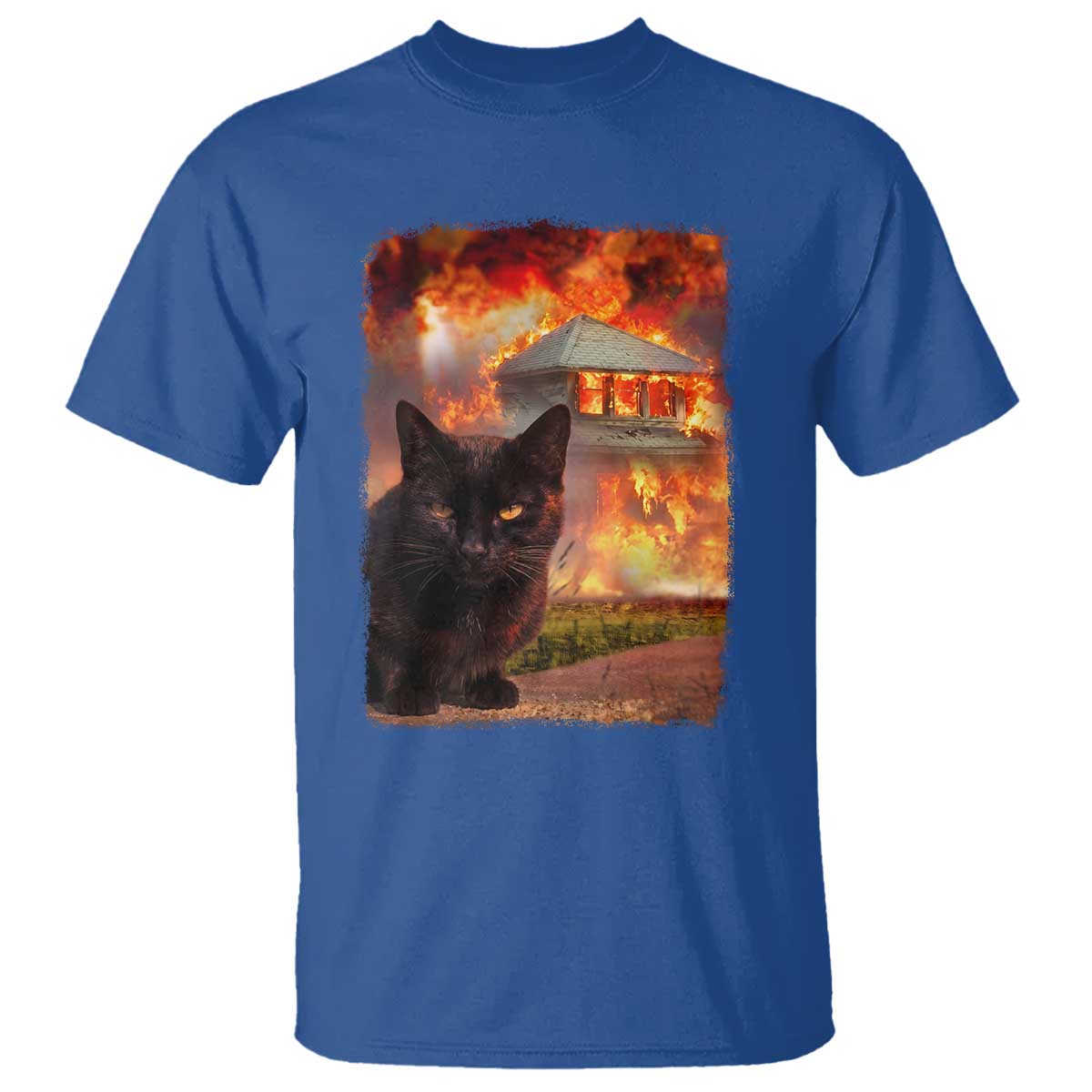 Funny Crazy Cat Selfie T Shirt Bad Kitty Chaos Humor Graphic
