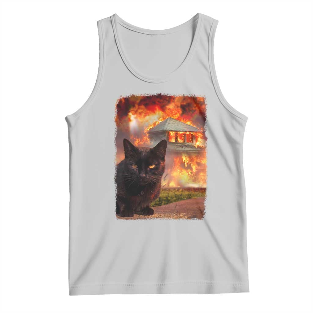 Funny Crazy Cat Selfie Tank Top Bad Kitty Chaos Humor Graphic